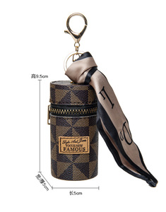 Ví đựng son môi da PU du lịch cổ điển nhiều màu sắc, móc khóa an toàn, ví nhỏ đựng son môi, ví đựng tiền xu, móc khóa - Product Image 4