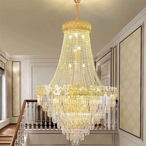 Lampadario di Lusso per Scale e Hotel, Best Seller, con Parti in Oro e Pietra, Lampada a Sospensione per Camera da Letto - Product Image 4