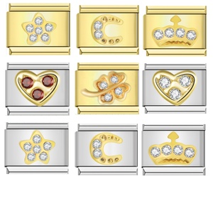 Pulsera de Acero Inoxidable con Dijes Italianos YIWU Gold Lovers, Pulsera de Trébol de Cuatro Hojas, Pulsera de Corazón Amoroso - Product Image 3
