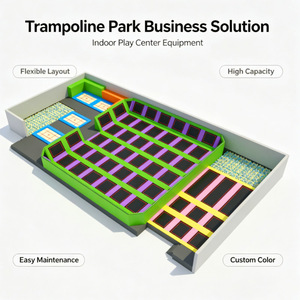 Centro de Entretenimiento Infantil Comercial, Parque de Atracciones, Área de Juegos con Trampolín, Equipo de Trampolín Interior con Piscina de Pelotas y Tobogán Grande - Product Image 2
