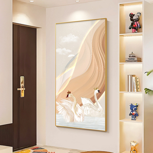 Pintura de arte geométrico abstracto de estilo nórdico, mural de cisne, pintura decorativa, pintura colgante de pared - Product Image 5