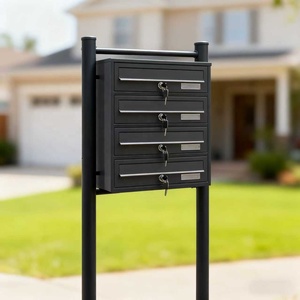 Système de boîtes <span class=keywords><strong>aux</strong></span> <span class=keywords><strong>lettres</strong></span> autoportantes au <span class=keywords><strong>design</strong></span> moderne avec 4 boîtes <span class=keywords><strong>aux</strong></span> <span class=keywords><strong>lettres</strong></span> et boîtes <span class=keywords><strong>aux</strong></span> <span class=keywords><strong>lettres</strong></span> communes thermolaquées - Product Image 3