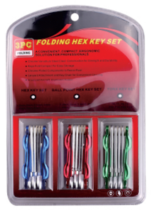 Jeu de clés hexagonales pliantes OEM 3 pièces, outil de démontage de manivelle à trou carré, extracteur de code, outil multifonction <span class=keywords><strong>pour</strong></span> réparation de roues de vélo - Product Image 2