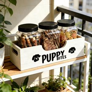 Organizador de Escritorio Rectangular de Madera para Almacenamiento de Snacks para Mascotas, Contenedor de Alimentos Multiusos Tipo Soporte - Product Image 1