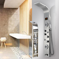 Flg Vantory panneau thermostatique Led pluie salle De bains panneau De douche robinets De bain et De douche en acier inoxydable De Ducha 2023 couleur or 304