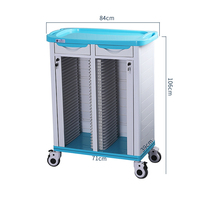 Chariot porte-documents médicaux en ABS pour hôpital, 60 compartiments, double rangée avec deux tiroirs