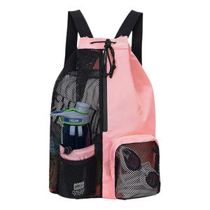 Wholesale Custom Swim Bag Net <b>Drawstring</b> <b>Backpack</b> Unisex Soft Nylon Polyester Waterproof Gym Bag Swimming Mesh Bag - Product Image 6