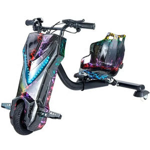 Scooter Eléctrico Azul para Niños, Triciclo de Derrape de Tres Ruedas con Amortiguación y Marco Telescópico - Product Image 3