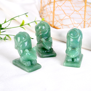 Sculptures en cristal de souris en aventurine verte, sculptures d'animaux en pierre naturelle pour la guérison, pour ornements de table, vente en gros - Product Image 6
