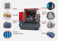 Compresseur d'air à vis de grande capacité 500L 1000L avec réservoir et sécheur, robuste pour l'industrie et les usines