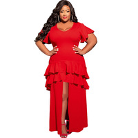 Robe longue décontractée pour femmes, tendance, en gros, produits populaires, couleur unie, taille 5XL, grande taille