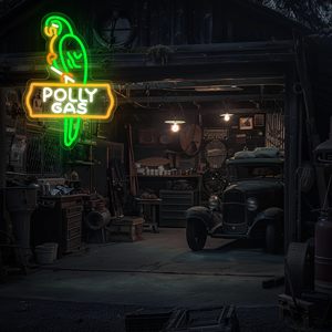 Enseigne néon LED personnalisée <span class=keywords><strong>Polly</strong></span> Gas pour décoration murale, motif perroquet et essence, pour garage, station-service, chambre <span class=keywords><strong>de</strong></span> homme, salle <span class=keywords><strong>de</strong></span> <span class=keywords><strong>jeux</strong></span>, bar, restaurant - Product Image 5