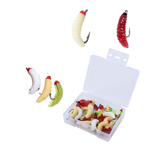 Set en caja <span class=keywords><strong>de</strong></span> señuelos blandos <span class=keywords><strong>de</strong></span> lombriz encerada con cabeza sumergida y <span class=keywords><strong>gusano</strong></span> biónico <span class=keywords><strong>de</strong></span> 20mm y 0.45g, micro aparejos <span class=keywords><strong>de</strong></span> pesca para Minnow Zacco al por mayor - Product Image 1