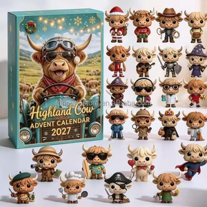 Calendrier de l'Avent 2026 Vache des Highlands – Jouets Animaux de Noël Amusants – Boîte Mystère – Jouet à Presser en TPR Forme Rectangulaire pour Enfants et Adultes - Product Image 2