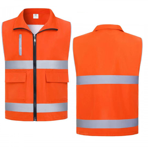 Customizable Hi Vis High Visibility Yellow <b>Fluorescent</b> Safety Work Vest with Reflective Stripes for Work or Outdoor Activities - Product Image 6
