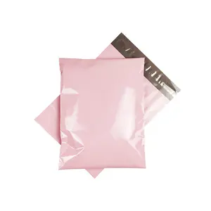 지속 가능한 전자 상거래 플라스틱 파우치 사용자 정의 로고 핑크 폴리 봉투 우편물 생분해성 택배 배송 가방