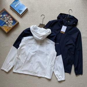 เสื้อแจ็คเก็ตกันลมน้ำหนักเบาแบบมีซิปสำหรับผู้ชาย ลายบล็อกสีสันสดใส พร้อมโลโก้สั่งทำพิเศษ เหมาะสำหรับใส่เล่นกีฬา วิ่งออกกำลังกาย หรือเป็นชุดลำลอง - Product Image 2