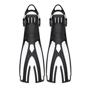 Palmes de plongée professionnelles Taille de 37 à 46 Adultes <span class=keywords><strong>Talon</strong></span> ouvert Caoutchouc TPR souple Lame en PP Palmes longues - Product Image 1