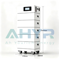 Système de stockage d'énergie domestique hybride empilable LiFePO4 240V 100Ah 24kWh compatible avec onduleur triphasé pour appareils électroménagers