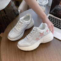 Chaussures de luxe pour femmes, chaussures décontractées pour femmes avec paillettes, chaussures de sport tendance pour femmes, baskets épaisses élégantes
