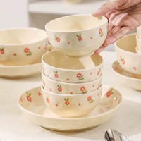 Service de table élégant en céramique nordique peint à la main, en porcelaine, pour mariage, sans BPA, résistant au four, directement de l'usine