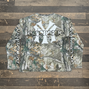 T-shirts en coton personnalisés avec impression DTG graphique camouflage intégral, coupe thermique ample, en maille gaufrée à manches longues pour hommes – Fabricants - Product Image 2