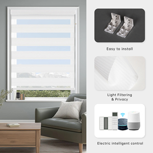 Stores enrouleurs intelligents SAMADHI Zebra Blinds, dernières nouveautés, décoration, double couche occultante jour et nuit, stores électriques - Product Image 2