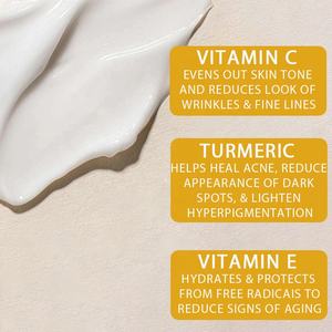 Curcuma vitamine C <span class=keywords><strong>visage</strong></span> peau sèche crème de sauvetage éclaircissant Anti-âge lotion hydratante avec vitamine E gingembre pour les taches de vieillesse - Product Image 2