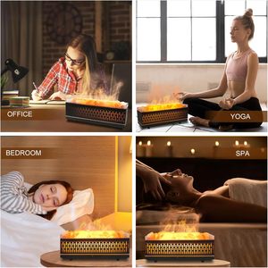2025 Tùy chỉnh hình chữ nhật mô phỏng ngọn lửa khuếch tán hương thơm lò sưởi khuếch tán tinh dầu với đèn Muối Himalaya - Product Image 4