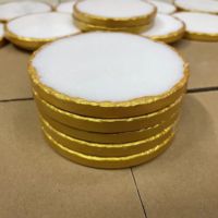 Tapis de verre rond en or de luxe sous-verres en marbre naturel coffret cadeau avec logo cadeaux de fantaisie pour les femmes
