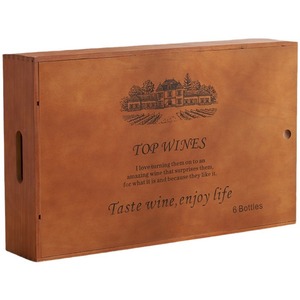 Caja de Madera para Vino, 6 Botellas, Forma de Libro, Hecha a Mano, Color Madera Natural, Rectangular, para Regalo o Almacenamiento - Product Image 4