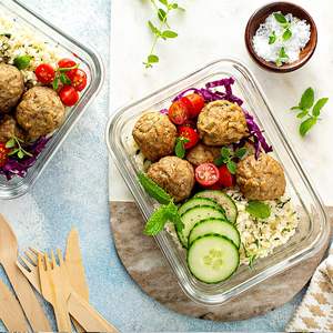 Original Factory 10 Pack Glass Meal Prep <b>Containers</b> 2 Compartment Set Airtight Glass Lunch Box <b>Food</b> Storage <b>Containers</b> with Lids - Product Image 4