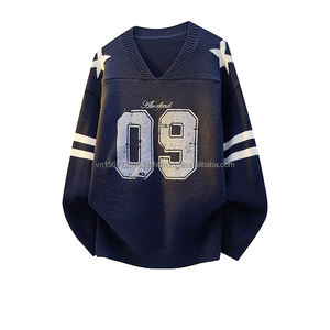 Pull en maille col rond pour homme, style jersey, imprimé numérique personnalisé, tendance, haut de gamme, automne-hiver, 100 % polyester et coton - Product Image 3