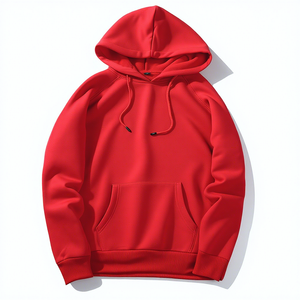 Men's Oversized Hooded Sweatshirt Solid <b>Black</b> <b>Fleece</b> Casual with Front Pocket Regular Sleeve Winter Wear Polyester/Cotton - Product Image 4