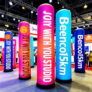 Portable Brand Promotion Inflatable Column Waterproof Blow up Air Pillar Custom Printed Advertising <b>Tube</b> with <b>LED</b> Light System - Product Image 1