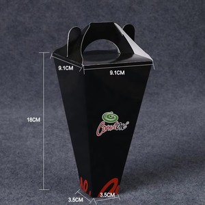 Cajas de comida para llevar negras, desechables, reciclables y biodegradables para pollo frito, <span class=keywords><strong>palomitas</strong></span> y papas fritas, ideales para restaurantes de comida rápida. - Product Image 3