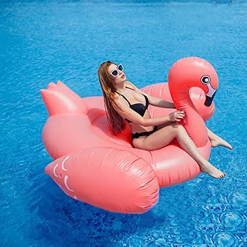 Baobiao OEM Ride On Durable Flamingo Baby Kids Swimming Floating Party Inflatable Pool Accessory Toy Adult With Safe Handle