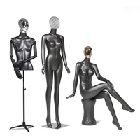 Accessoires de mannequin femme à la mode vitrine de magasin de vêtements pour femmes présentoir de mannequin complet noir et assis