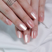 Faux ongles à presser en ABS de haute qualité, sur mesure, forme cercueil, effet œil de chat, pour salon de manucure
