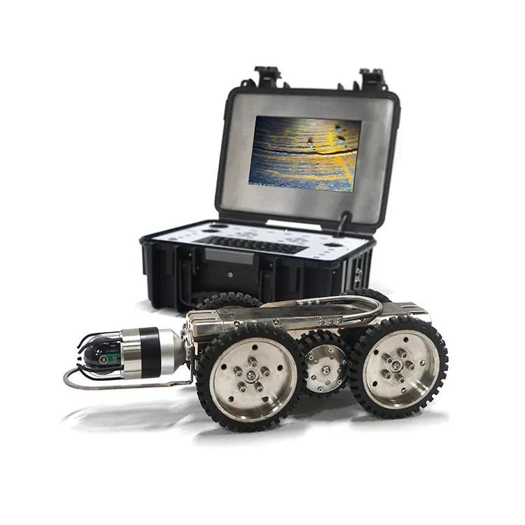 200m boru muayene kamera cctv kanalizasyon boru hattı incelemek paletli robot kamera sistemi
