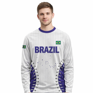 <span class=keywords><strong>Maglia</strong></span> da allenamento <span class=keywords><strong>a</strong></span> <span class=keywords><strong>maniche</strong></span> <span class=keywords><strong>lunghe</strong></span> per il Campionato di Baseball del Brasile 2026, T-shirt sublimata con stampa, traspirante, <span class=keywords><strong>a</strong></span> manica intera - Product Image 1