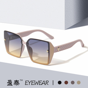 Yingtai Eyewear <b>Oversized</b> Square <b>Sunglasses</b> UV400 PC Frame Women Fashion Beach Glasses - Product Image 1