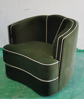 Fauteuil d'angle individuel moderne et confortable en velours capitonné avec dossier réglable, modèle SF-3287 pour salon