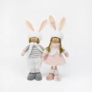 2023 buatan tangan animasi anak laki-laki dan perempuan dekorasi musim semi Festival kerajinan kain Paskah dengan telinga kelinci