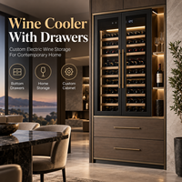 Armoire à vin personnalisée Minghou avec tiroirs inférieurs, armoire de rangement électrique pour vin pour maison contemporaine