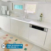Armoires de cuisine modulaires personnalisées George Group, en stratifié résine, prêtes à assembler, design moderne, ensemble complet