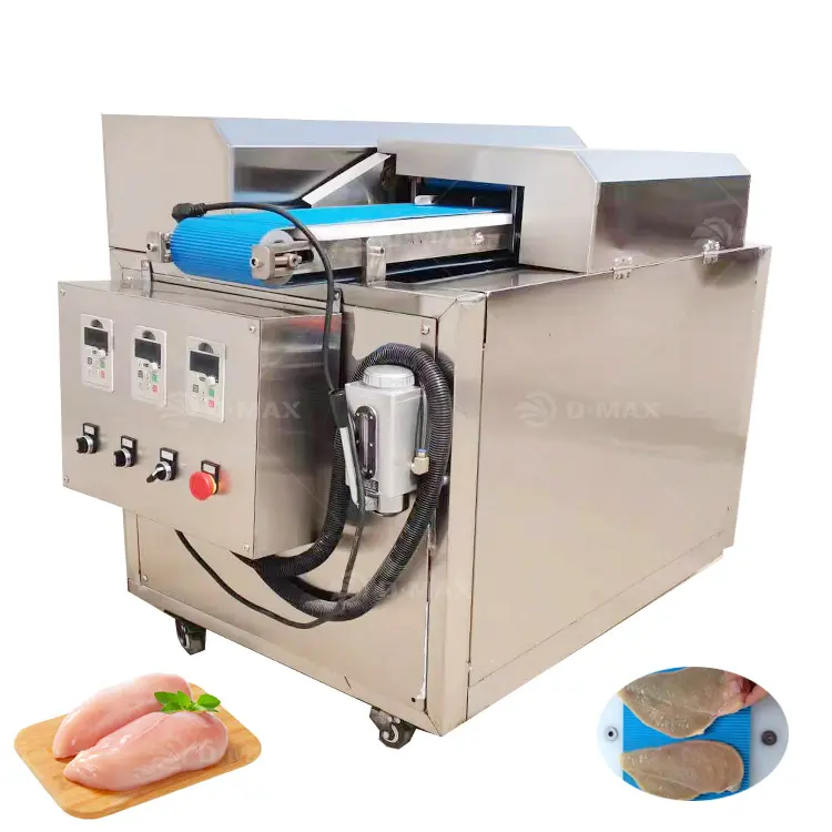 Çin fabrika yatay ham et dilimleyici kemiksiz taze et tavuk meme dilimleme makinesi satılık