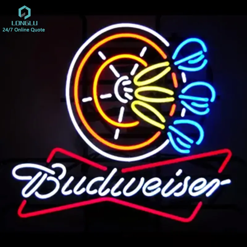 Özelleştirilmiş budweiser neon bira işaretleri motif led ışık bar neon burcu