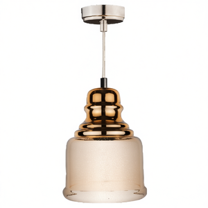 Lámpara Colgante de Cristal Dorado y Ámbar 1xE27, Diseño Moderno - Product Image 3