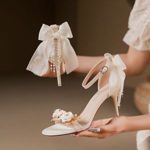 Zapatos de Tacón Alto de 6CM/8CM para Mujer, Sandalias con Flores, Zapatos de Tacón para Boda - Product Image 4